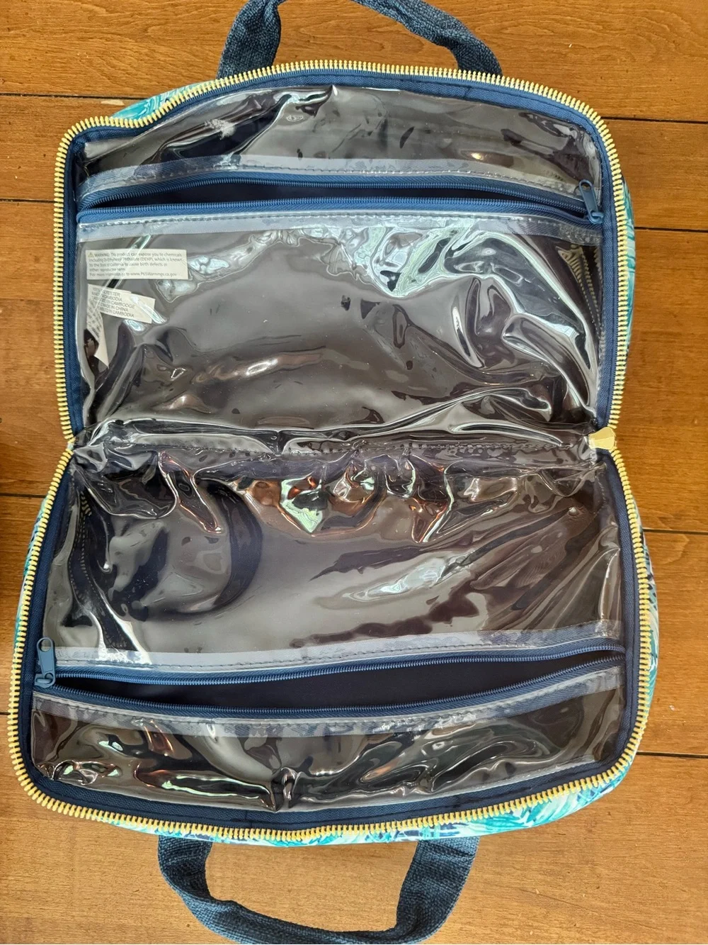 Tommy Bahama Green & Blue Palms, Cosmetic Makeup Travel Toiletry Organizer Bag